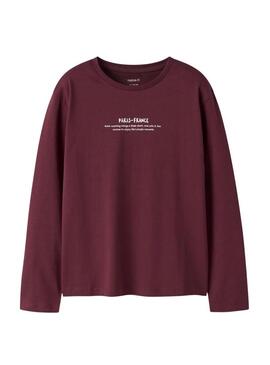 Maglietta Name It Paris bordeaux per bambina