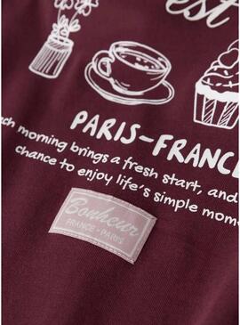 Maglietta Name It Paris bordeaux per bambina