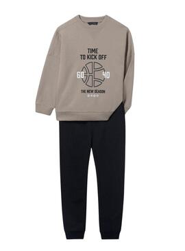 Tuta Mayoral Game beige e nera per bambino