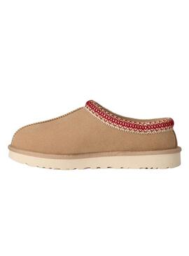 Zoccoli UGG Tasman II color castagno beige e granata per donna