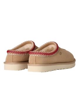 Zoccoli UGG Tasman II color castagno beige e granata per donna