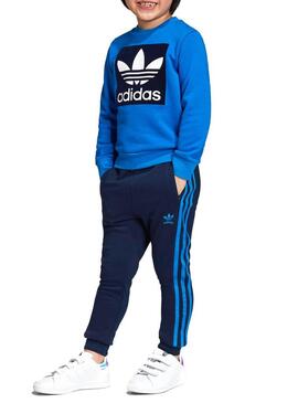 Tuta Adidas Crew Set Blu Bambino