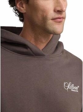 Felpa con cappuccio Silbon Wellness Club marrone per uomo