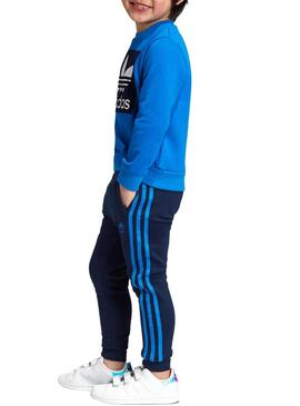 Tuta Adidas Crew Set Blu Bambino
