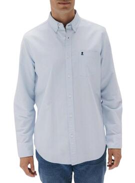 Camicia casual Oxford blu con taschino El Pulpo per uomo.
