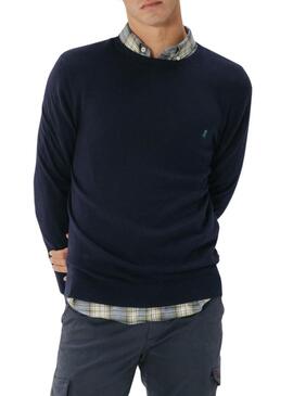Maglia a collo rotondo El Pulpo in misto blu marino per uomo