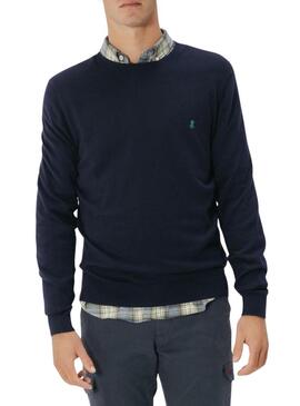 Maglia a collo rotondo El Pulpo in misto blu marino per uomo