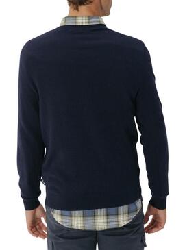 Maglia a collo rotondo El Pulpo in misto blu marino per uomo