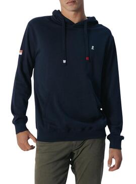 Felpa con cappuccio ricamata El Pulpo heritage blu scuro per uomo