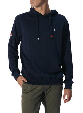 Felpa con cappuccio ricamata El Pulpo heritage blu scuro per uomo