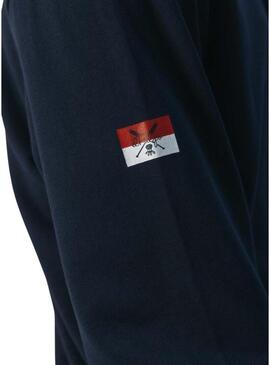 Felpa con cappuccio ricamata El Pulpo heritage blu scuro per uomo