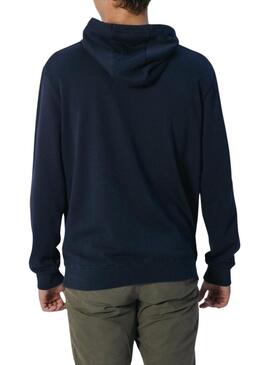 Felpa con cappuccio ricamata El Pulpo heritage blu scuro per uomo