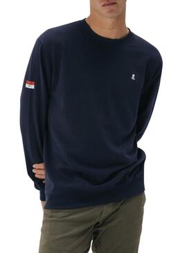 Felpa con cappuccio e ricamo El Pulpo heritage blu scuro per uomo