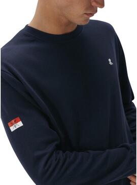 Felpa con cappuccio e ricamo El Pulpo heritage blu scuro per uomo