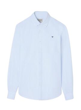 Camicia Silbon sport oxford a righe blu per uomo