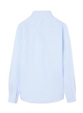 Camicia Silbon sport oxford a righe blu per uomo