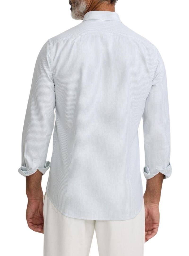 Camicia Silbon sport oxford a righe verde per uomo