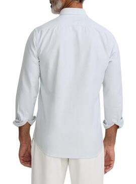 Camicia Silbon sport oxford a righe verde per uomo