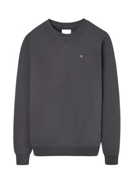 Felpa con cappuccio Silbon minilogo grigia per uomo