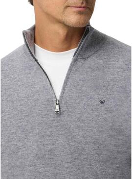 Maglione Silbon mezza zip grigio per uomo