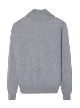 Maglione Silbon mezza zip grigio per uomo