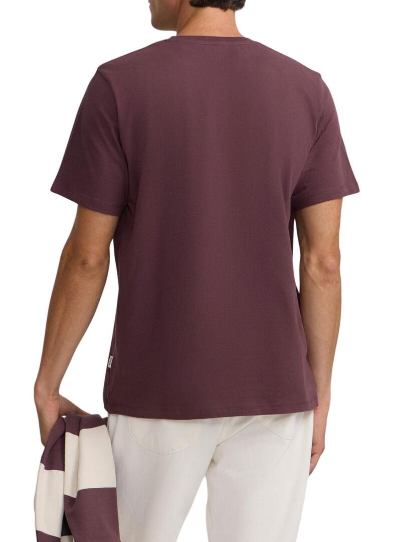 Maglia Silbon con minilogo bordeaux per uomo.