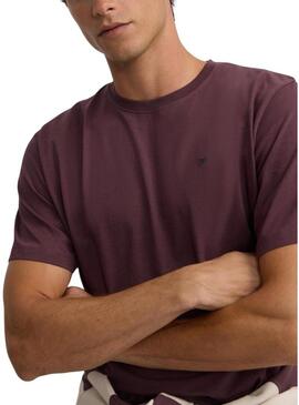 Maglia Silbon con minilogo bordeaux per uomo.