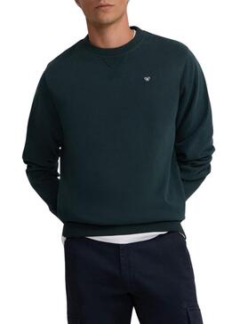 Felpa Silbon minilogo verde per uomo