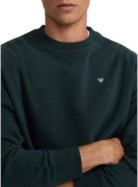 Felpa Silbon minilogo verde per uomo