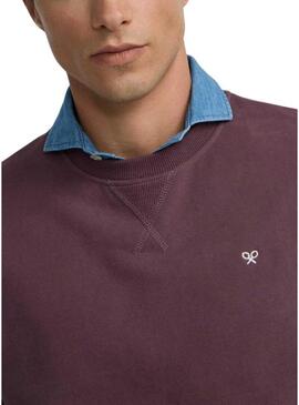 Felpa con cappuccio Silbon minilogo bordeaux per uomo