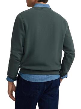 Felpa Silbon con panneggio verde per uomo.