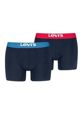 Confezione di 2 boxer Levi's Basic blu marino per uomo