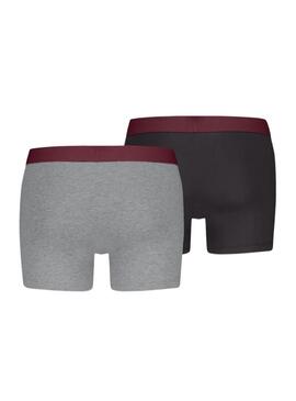 Pacco di 2 boxer Levis Basic grigi e neri per uomo.