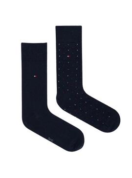 Pacchetto di 2 paia di calze Tommy Hilfiger blu scuro per uomo