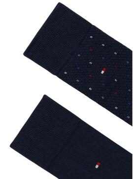 Pacchetto di 2 paia di calze Tommy Hilfiger blu scuro per uomo