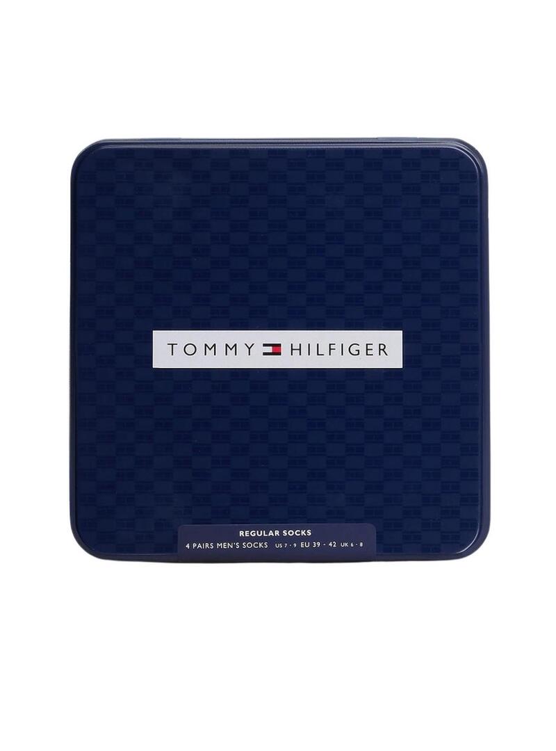 Confezione di 4 paia di calzini Tommy Hilfiger Giftbox neri per uomo