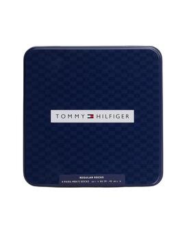 Confezione di 4 paia di calzini Tommy Hilfiger Giftbox neri per uomo