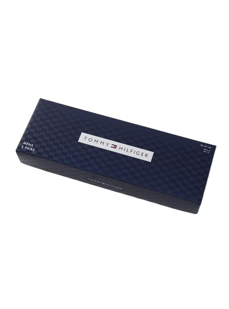 Confezione da 3 paia di calzini Tommy Hilfiger Giftbox blu marino per uomo.