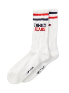 Pacco di 2 paia di calzini Tommy Jeans bianchi da donna.