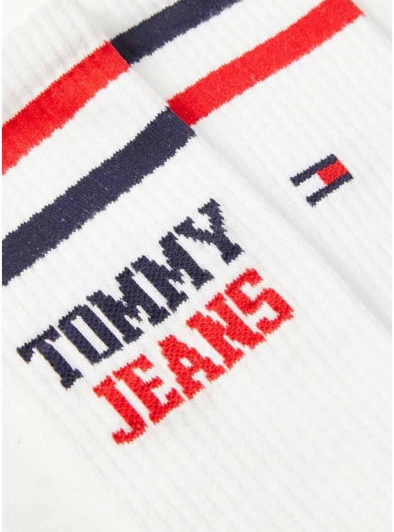 Pacco di 2 paia di calzini Tommy Jeans bianchi da donna.
