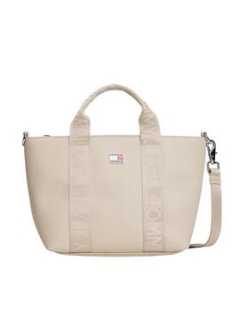 Borsa Tommy Jeans Daily Elevated Mini beige per donna