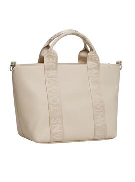 Borsa Tommy Jeans Daily Elevated Mini beige per donna