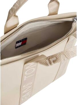 Borsa Tommy Jeans Daily Elevated Mini beige per donna