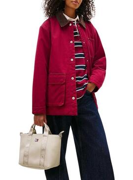 Borsa Tommy Jeans Daily Elevated Mini beige per donna