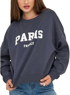 Felpa Only Onlsweat Life blu navy per donna