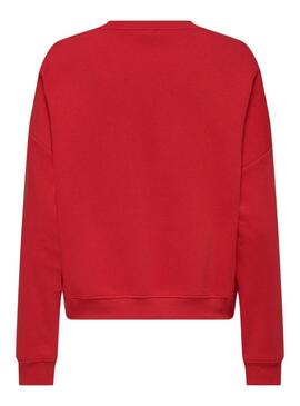 Felpa Only Onlsweat Life rossa per donna.