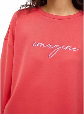 Felpa Vila Visiffi rossa da donna