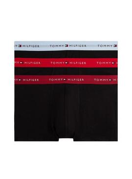 Pacco di 3 boxer Tommy Hilfiger Trunk Signature neri per uomo.