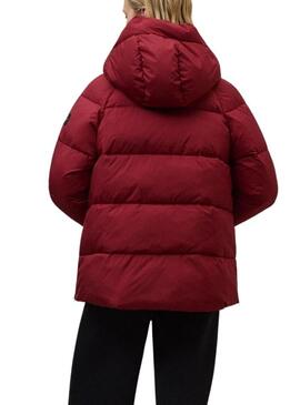 Giacca trapuntata Ecoalf Fuji color granata per donna.