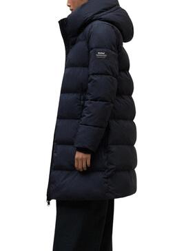 Cappotto Ecoalf trapuntato Manlie blu marino per donna